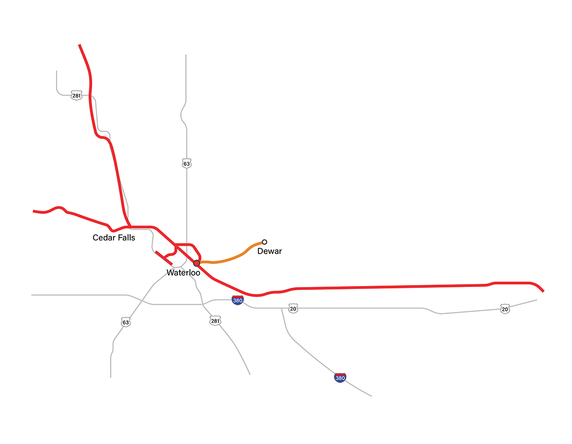 Waterloo RR map