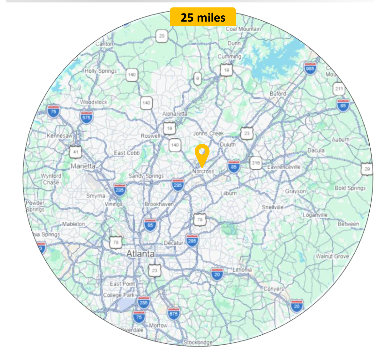 Northeast Atlanta Railroad Radius